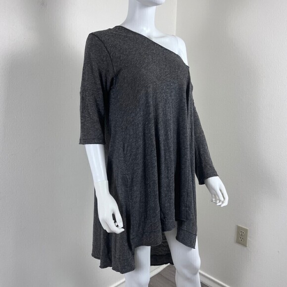 Free People Size M Oversize Pullover Tunic Blouse High Low Top Loungewear Casual - Picture 4 of 9